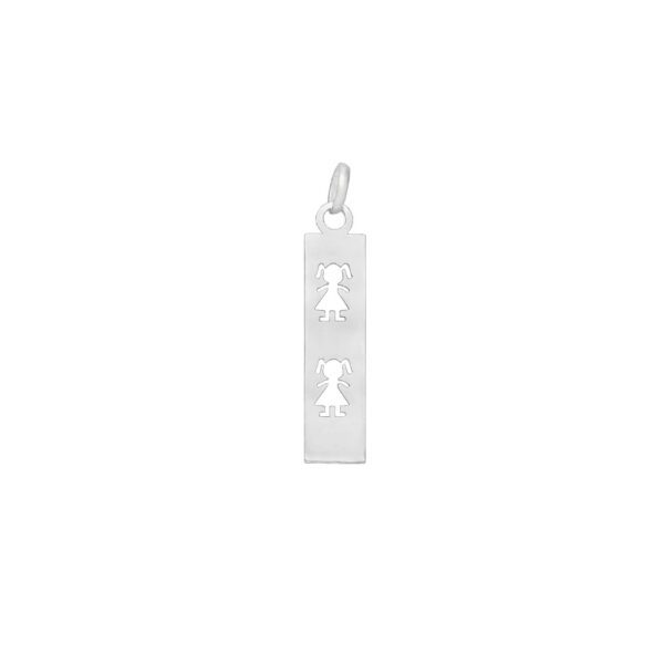 COLGANTE PLACA RECTANGULAR DOS NIÑAS 👧🏻👧🏻