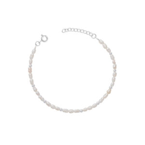 PULSERA PERLA DE RÍO OVALADA 3 MM