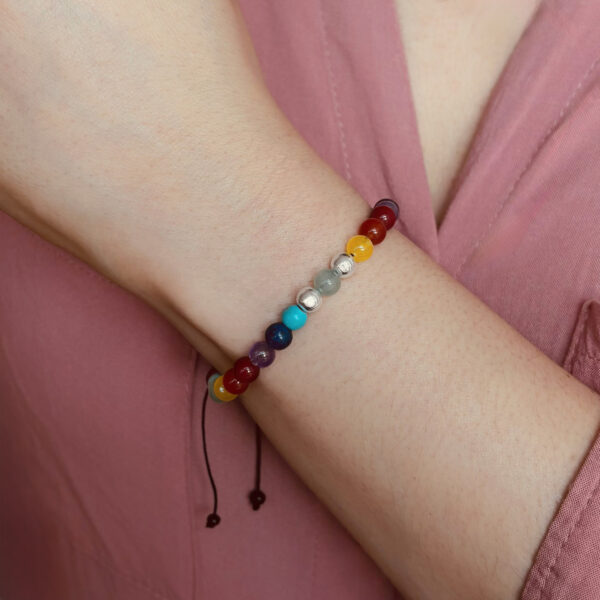 PULSERA SIETE CHAKRAS PIEDRA NATURAL - Imagen 2
