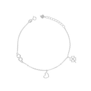 PULSERA TREBOL INFINITO CORAZÓN