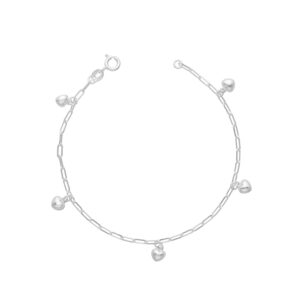 PULSERA LIMADA CORAZONES INFLADOS