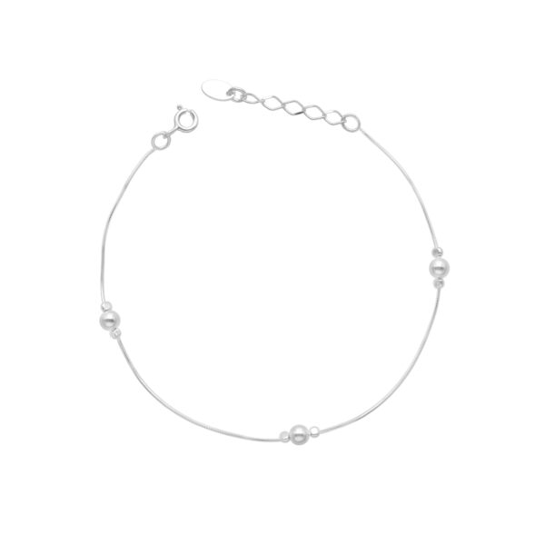 PULSERA COLA DE TOPO CON BOLITAS 4 MM