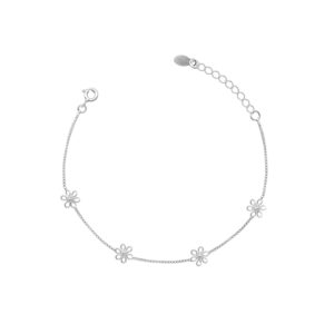 PULSERA FLORES CALADAS VENECIANA 16 CM